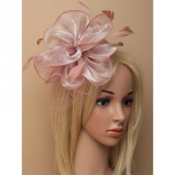 Headband -  Pink Chiffon fabric flower style with...