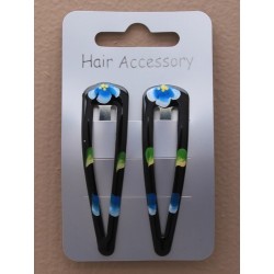 Click Clack Sleepies Hair Clips - A pair of black epoxy...
