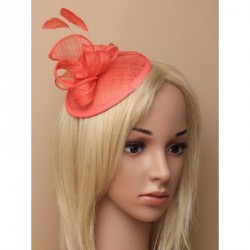 Headband -  Coral sinamay hatinator on a matching colour...
