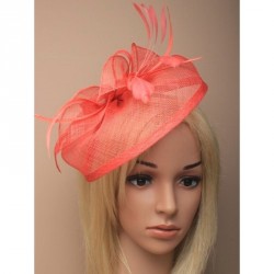 Headband -  Coral looped sinamay hatinator with matching...