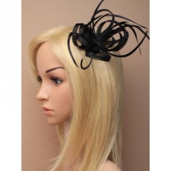 Brooch - Hair Clips -  Black looped hessian sinamay and...