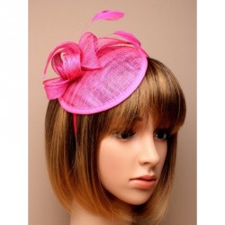 Headband -  Fuchsia sinamay hatinator on a matching...