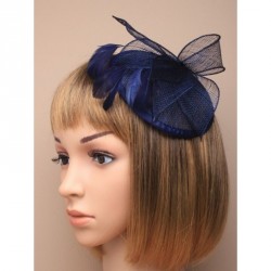 Hair Comb -  Navy hessian hatinator on an elastic and...