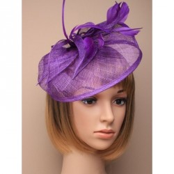 Headband -  Purple looped sinamay hatinator on a narrow...