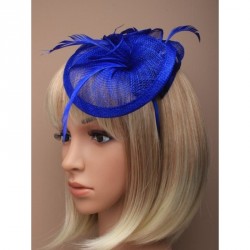 Headband -  Royal blue Sinamay curled rose fascinator...