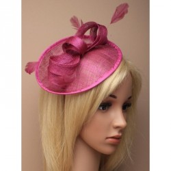 Headband -  Raspberry coloured sinamay hatinator with...