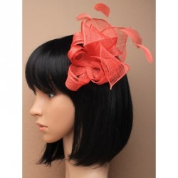 Hair Comb -  Coral looped and twisted sinamay Fascinator...