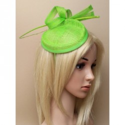 Headband -  Green sinamay hatinator with loops and...