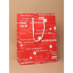 Gift Bag - Christmas -  Size : H23xW18xD9cm  Red...