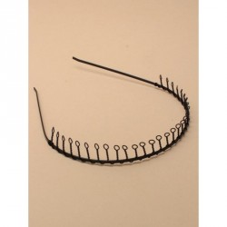Hair Comb - Headband - Black Metal Alice Band with Wire Comb