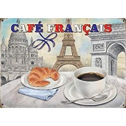 Metal Sign - 15x20cm Cafe Francais, French Coffee metal...