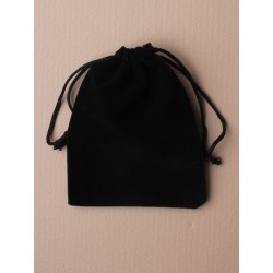 black velvet drawstring pouch. size approx : 12x9cm.