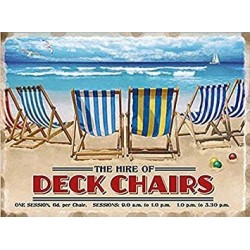 Metal Sign - The hire of Deckchairs metal sign 15 cm x 20 cm