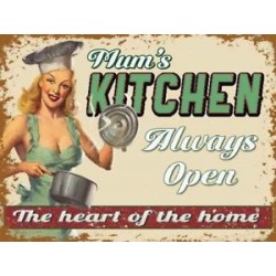 Metal Sign - Mum's Kitchen Always Open. The Heart of the...