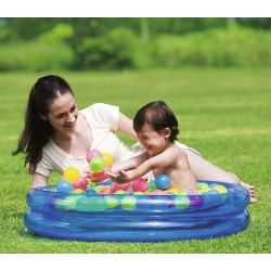 BESTWAY CHILDRENS INFLATABLE 2 RING PADDLING POOL BALL...