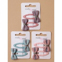 Sleepies Hair Clips - Card of 2 ribbon wrapped sleepies...