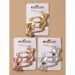 Sleepies Hair Clips - Card of 2 shiny metallic fabric...
