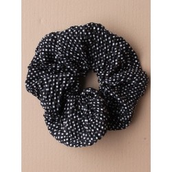 dotty print crinkle fabric scrunchies. in an assortment...