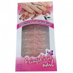 Set of 12 nice False Nails with Glue By Fringed Iris
