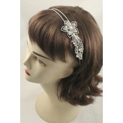 Aliceband - Crystal flower decoration on a double wire...