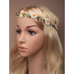 White daisy chain stretch halo headband browband