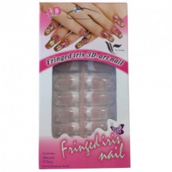 Set of 12 nice False Nails with Glue Pink & White By...