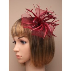 Fascinator Clip & Pin - large looped net and feather...