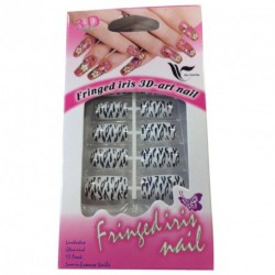 Set of 12 Animal Print False Nails with Glue By Fringed Iris