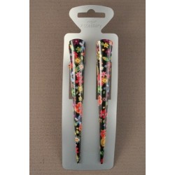 Beak Hair Clip - Black floral print (13cm) statement hair...
