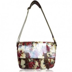 Satchel Bag - Floral Print on Yellow - LYDC Messenger...