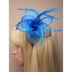 Fascinator Clip & Pin - Fabric Mesh Flower Turquoise...
