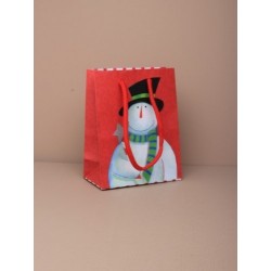 size 14x11x6cm Small christmas snowman gift bag.