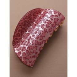 Hair Clamp - 8cm coloured leopard print hair clamp in...