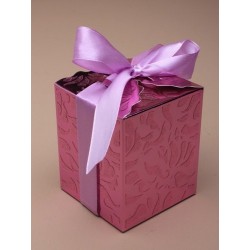 made up size 7x8x7cm.shiny pink glitter ribbon tied top...