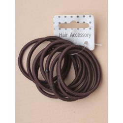 card of 10 thick brown endless snag free elastics.