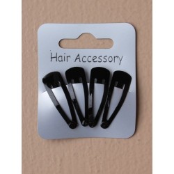 Click Clack Sleepies Hair Clips - card of 4 black enamel...