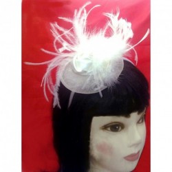 Fascinator Headband Hair Band - Satin rosebud, net &...