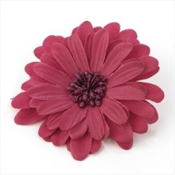Fuchsia colour 10cm hair flower on elastic & clip.