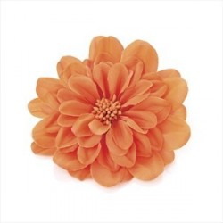 Bright orange tone 10cm flower on both a hair elastic &...