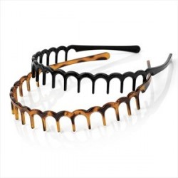 Two piece black and tortoise shell colour tooth design...