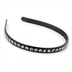 Black colour crystal look headband.