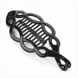 Black colour fish tail design hair banana clip.