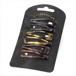 Click Clack Sleepies Hair Clips - Six piece 5cm brown...