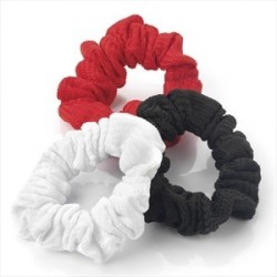 Three piece black, white & red colour elastic hair...