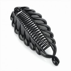 Black colour fish tail design hair banana clip.