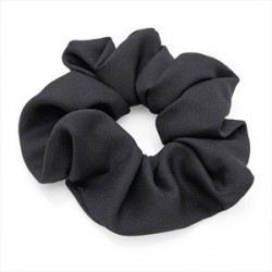 Black elasticated hair scrunchie.