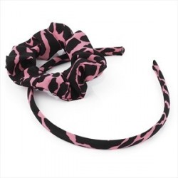 Two piece neon pink and black colour head band and...