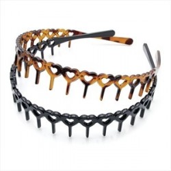 Two piece black and tortoise shell effect heart shape...