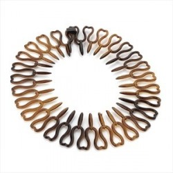 Flexi Spiral Hair Comb - Tortoise shell colour heart...