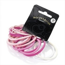 Twenty piece pink tone hair elastic set.